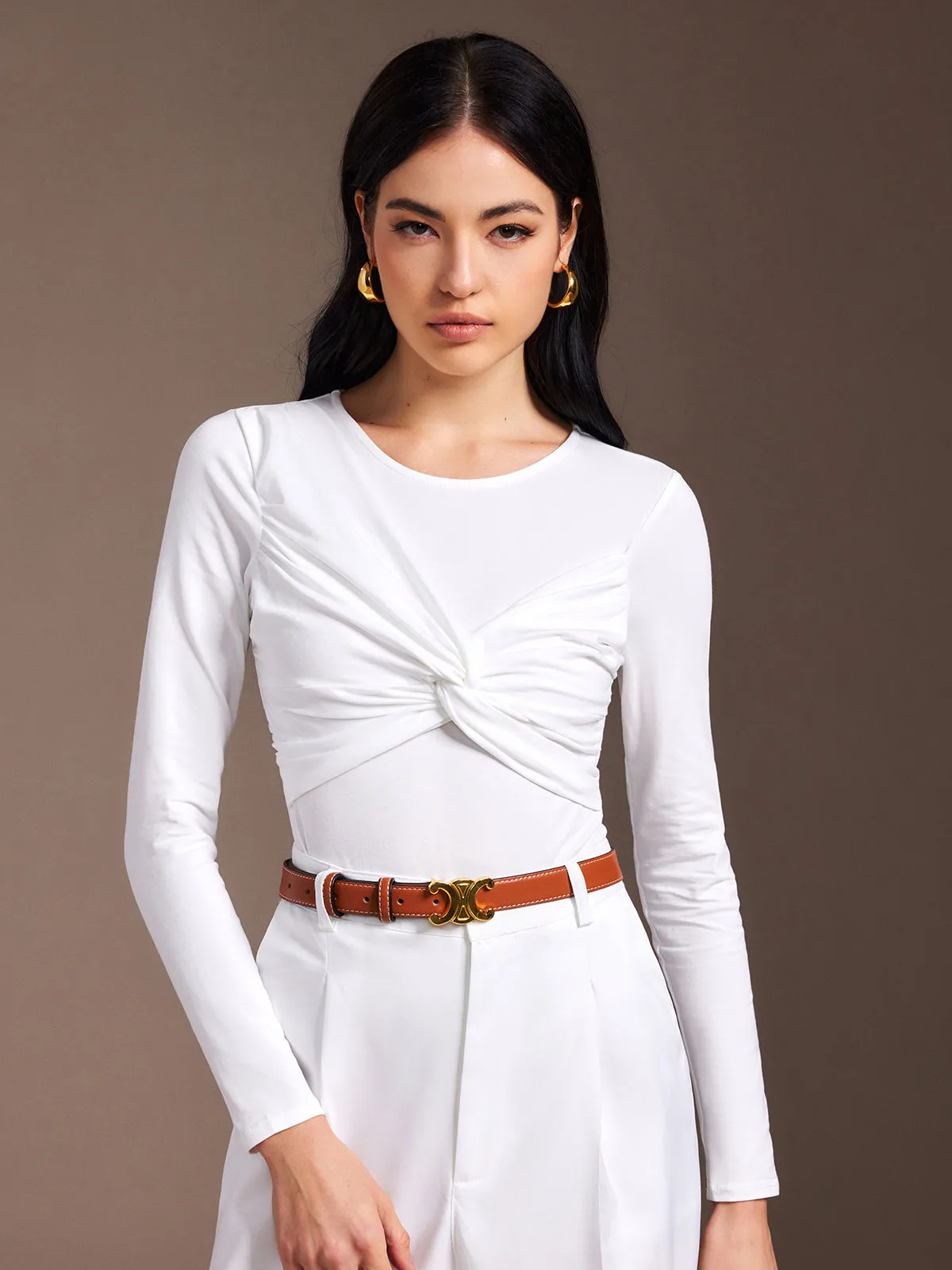 Knotted Pleated Bodysuit sold by COMMENSE product image thumbnail 3