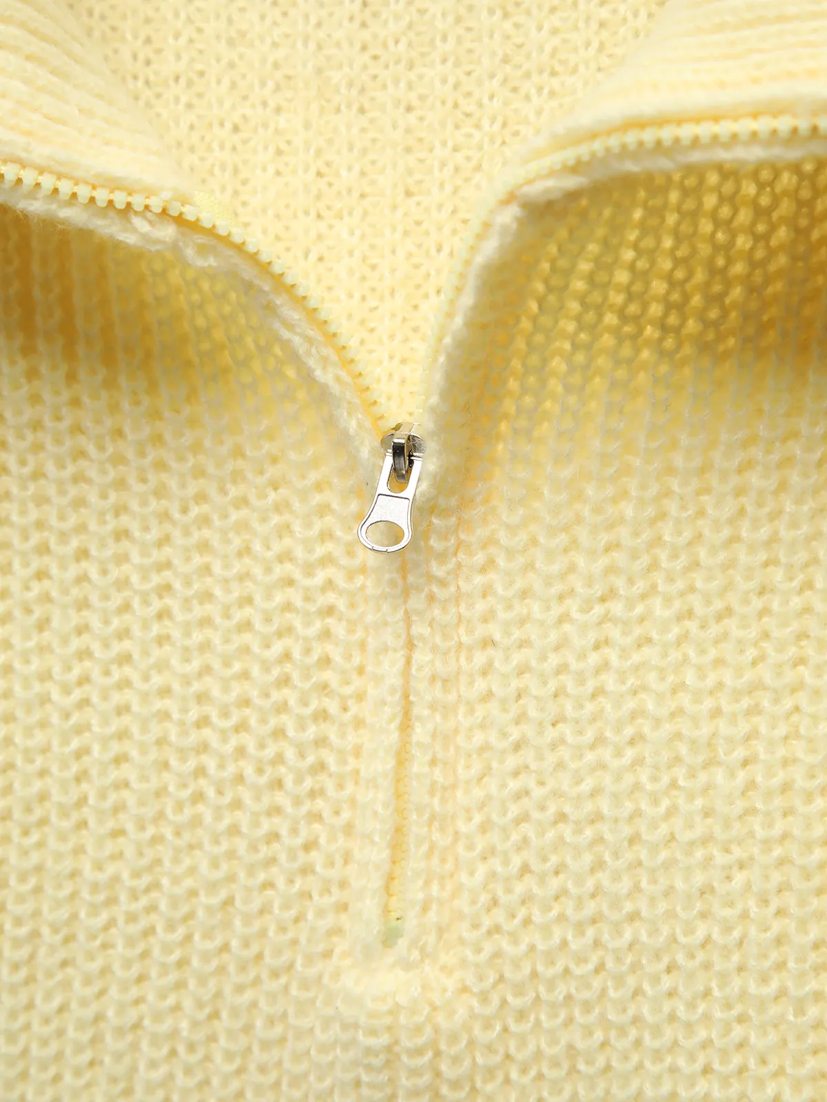 Chunky Knit Quarter Zip Open Collar Sweater sold by COMMENSE product image thumbnail 3