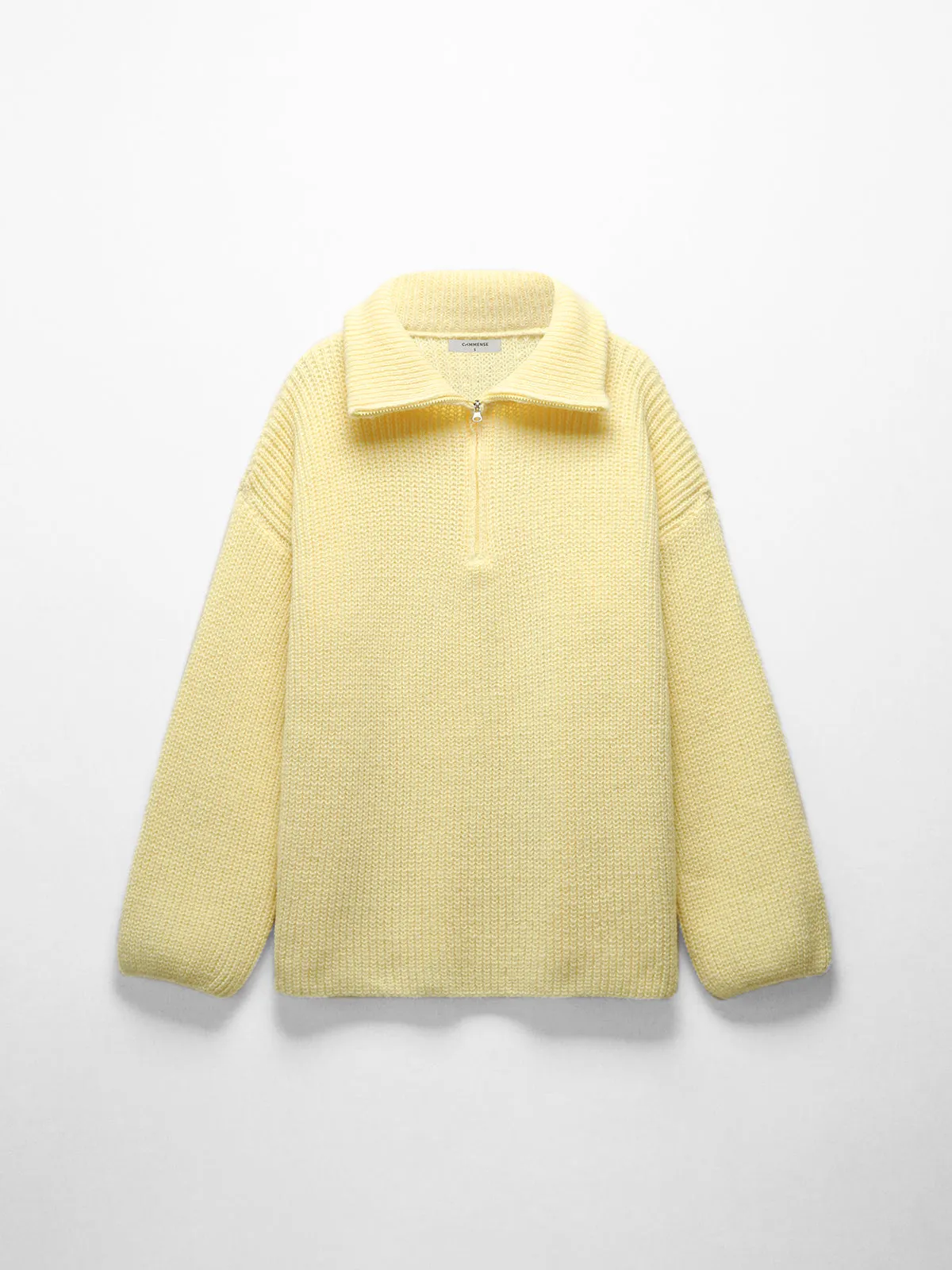 Chunky Knit Quarter Zip Open Collar Sweater sold by COMMENSE