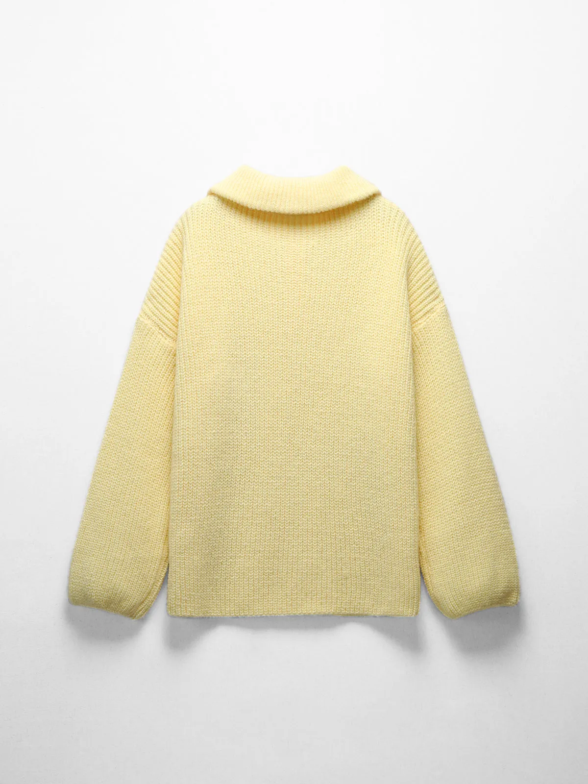 Chunky Knit Quarter Zip Open Collar Sweater sold by COMMENSE product image thumbnail 2