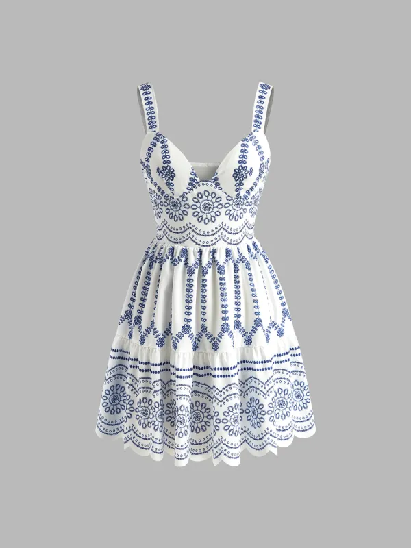 Boho Printed Flowy Tank Short Dress sold by COMMENSE