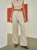 Minimalism Shoulder Pads Knotted Vest With Tailored Pants Set sold by COMMENSE