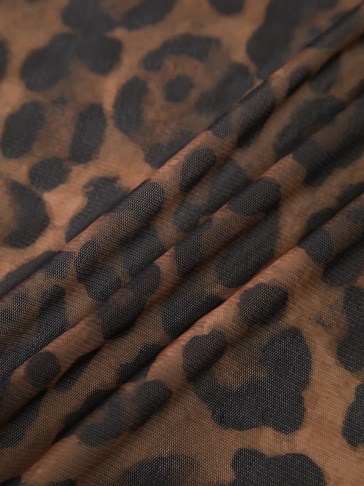 Leopard Print Long Sleeve Lace Trim Blouse sold by COMMENSE product image thumbnail 5