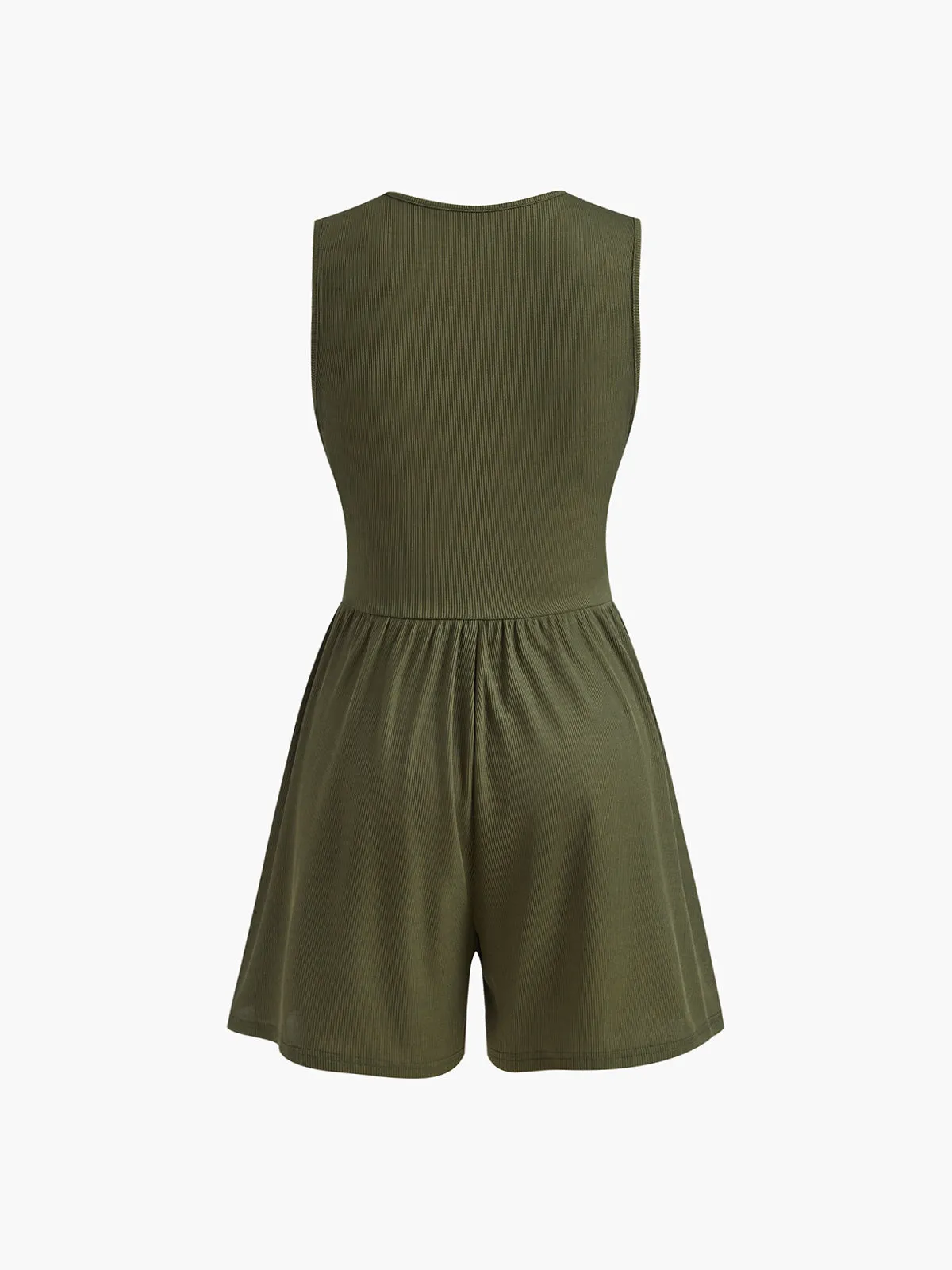 Sleeveless V-Neck Ribbed Jumpsuit sold by COMMENSE product image thumbnail 2