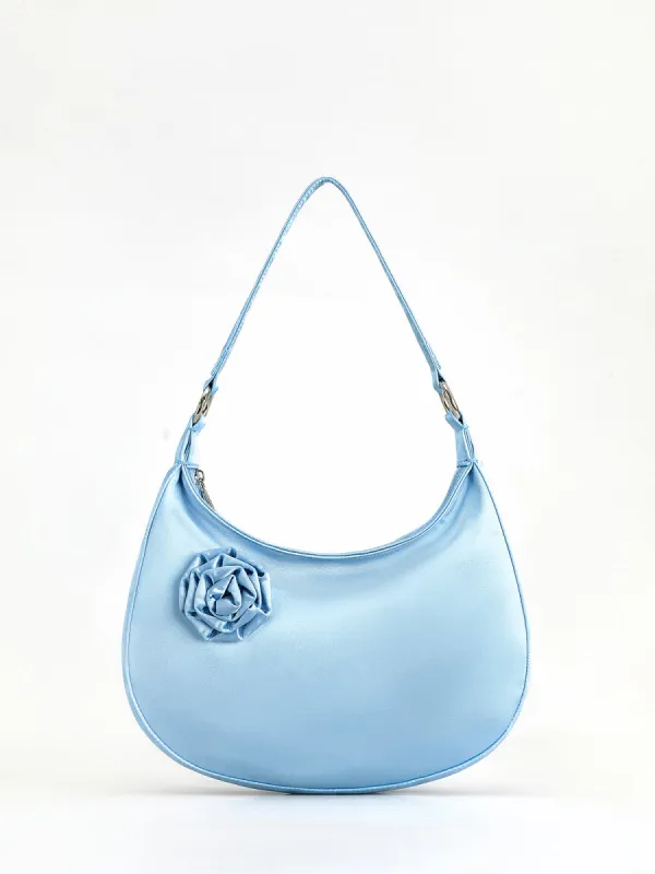 3D Flower Zipper Crescent Bag sold by COMMENSE