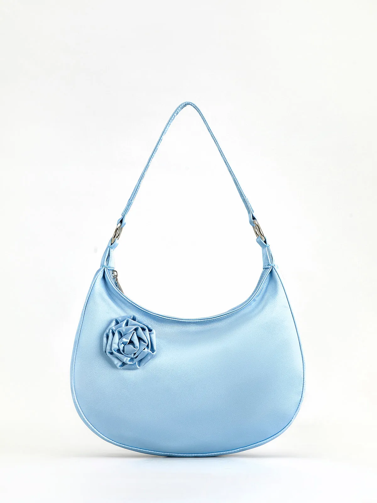 3D Flower Zipper Crescent Bag sold by COMMENSE