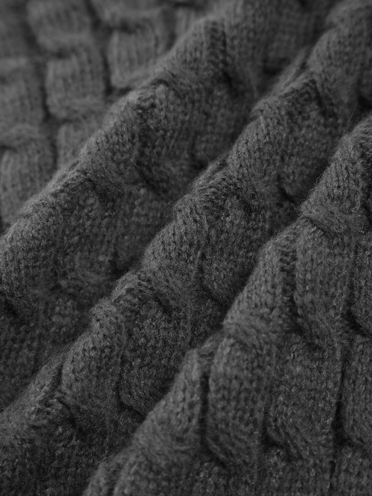 Asymmertic Buttoned Cable Knit Crop Sweater sold by COMMENSE product image thumbnail 5