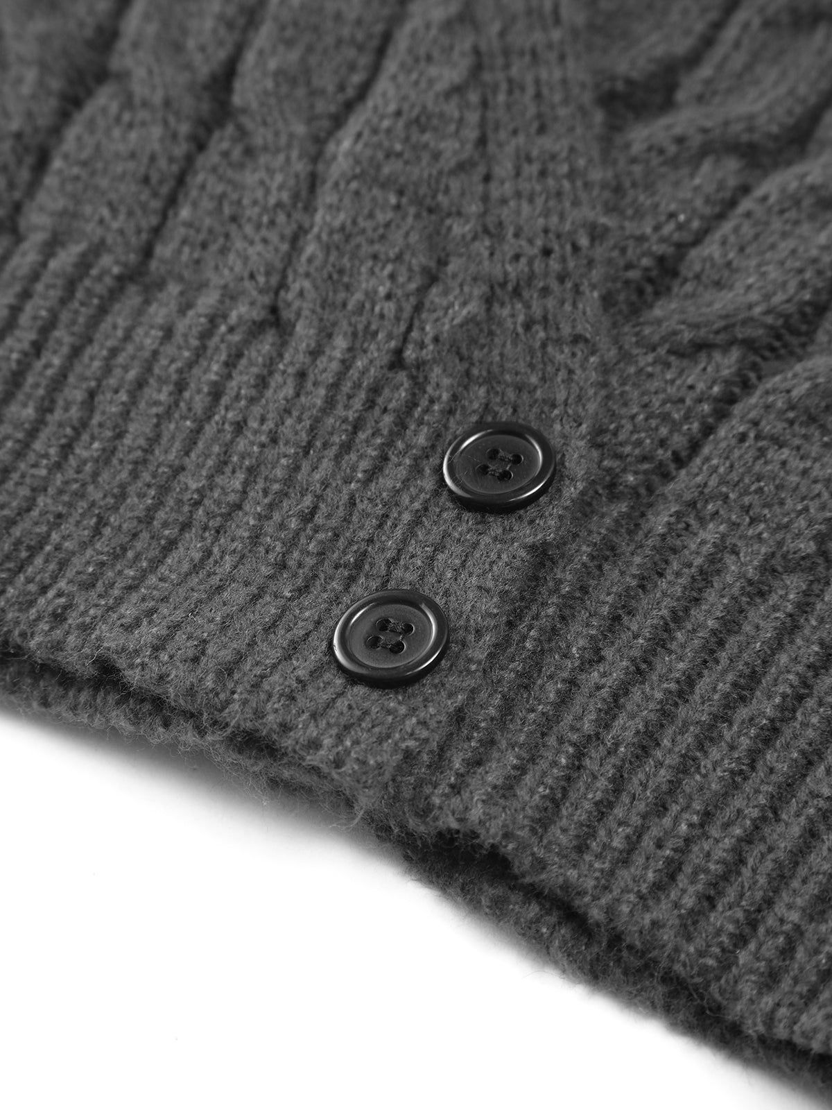 Asymmertic Buttoned Cable Knit Crop Sweater sold by COMMENSE product image thumbnail 4