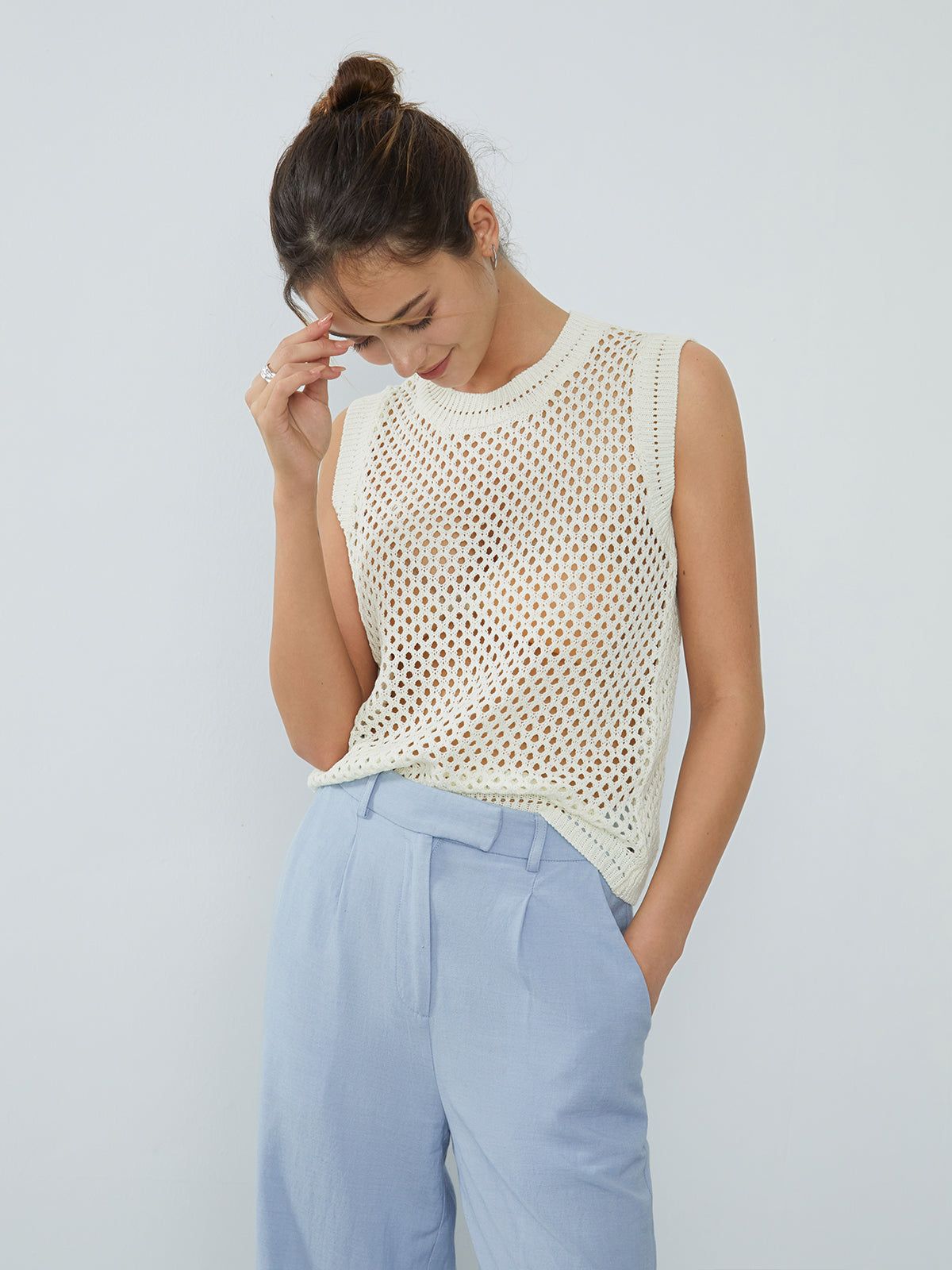 Cover Up Crochet Tank Top sold by COMMENSE product image thumbnail 3