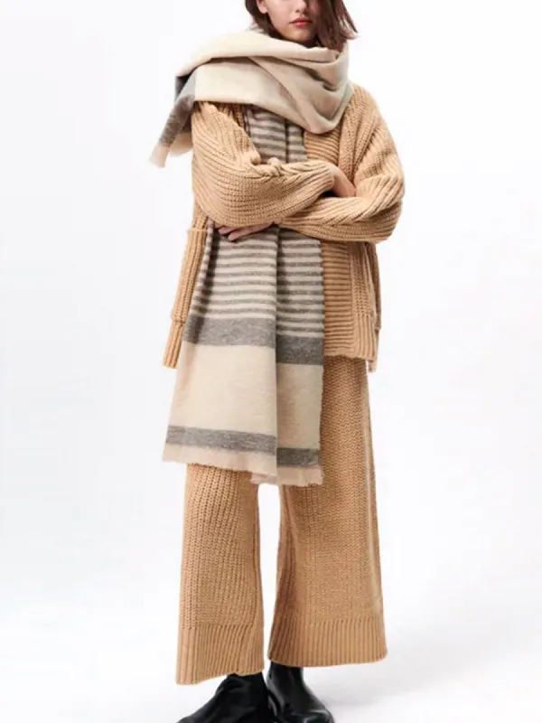 Winter Warm Striped Scarf sold by COMMENSE