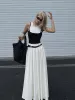Belted Pleated Long Skirt sold by COMMENSE