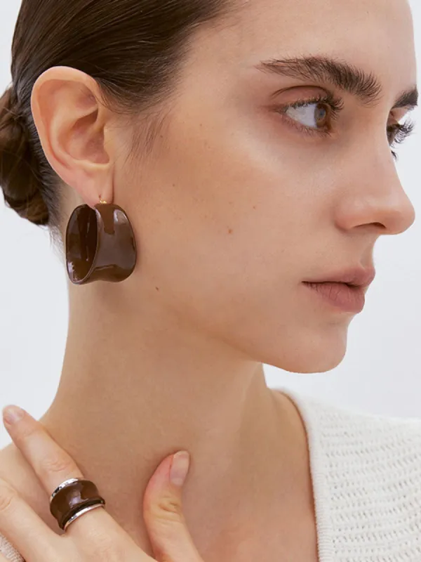 Asymmetric Circle Hoop Earrings sold by COMMENSE