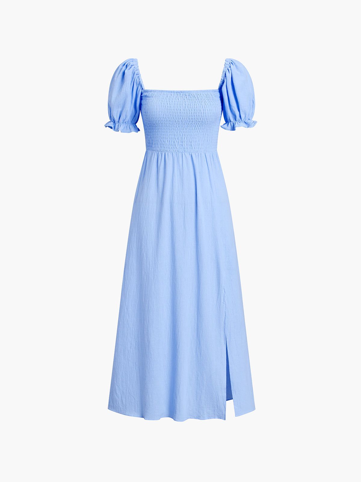 Smocked Puff Sleeve Midi Sundress sold by COMMENSE product image thumbnail 5