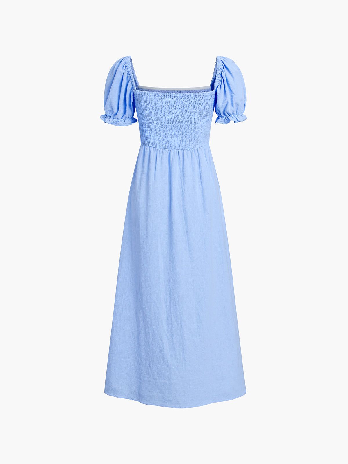 Smocked Puff Sleeve Midi Sundress sold by COMMENSE product image thumbnail 6