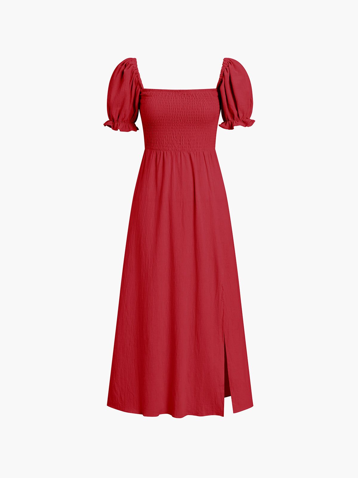 Smocked Puff Sleeve Midi Sundress sold by COMMENSE product image thumbnail 3