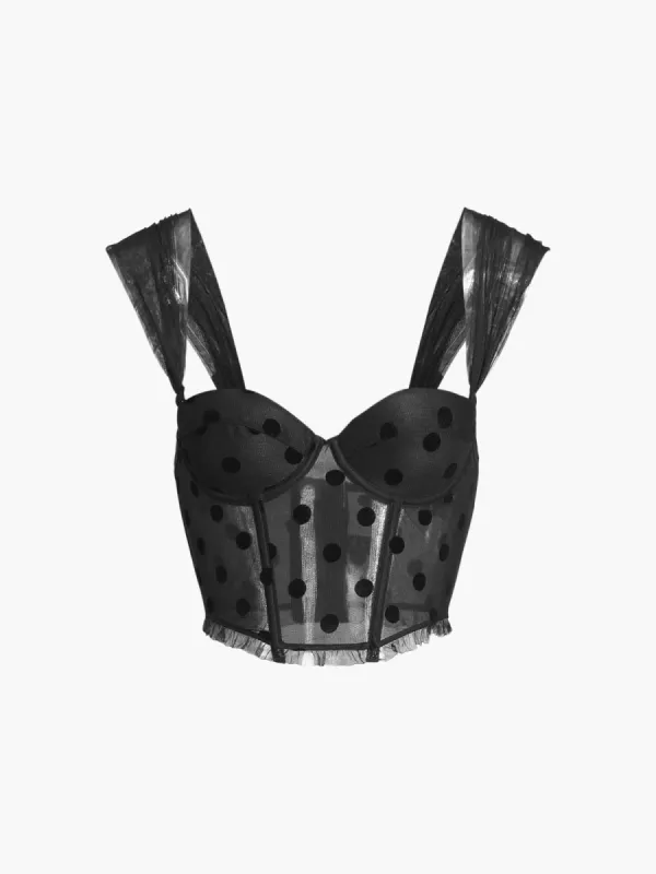 Dots Mesh Cami Top made by COMMENSE