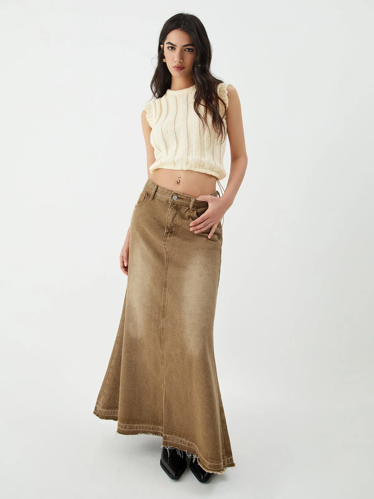 Drawstring Crochet Sweater Vest sold by COMMENSE product image thumbnail 3