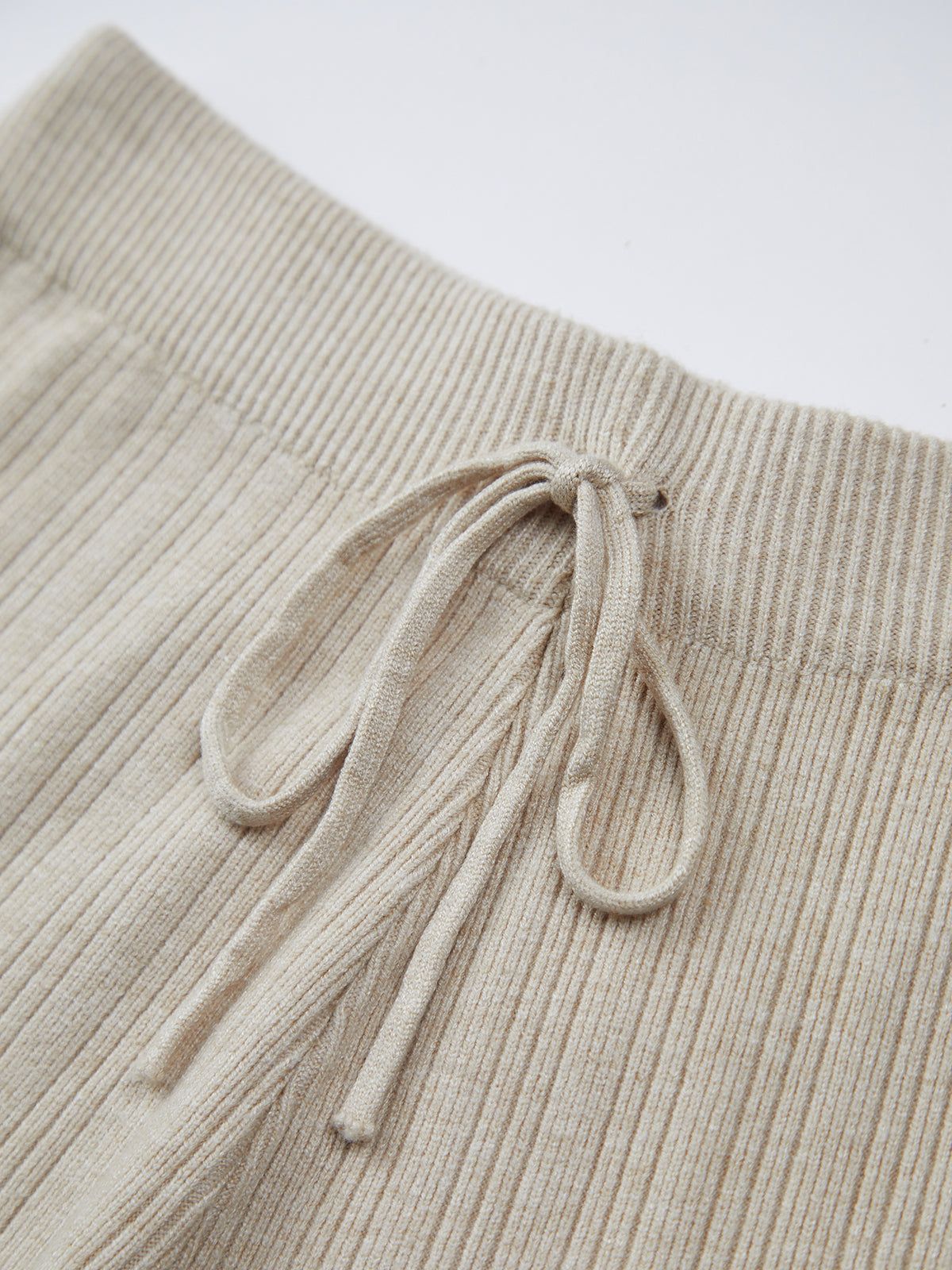 Drawstring Rib Wide Leg Pants sold by COMMENSE product image thumbnail 3