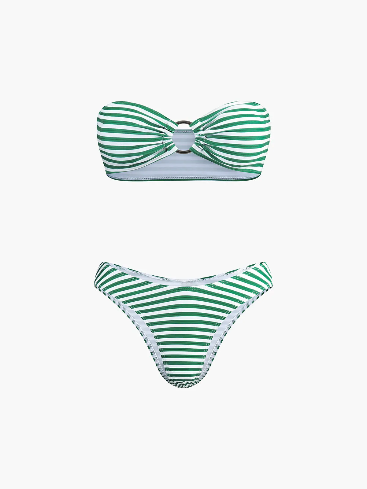 Stripe Bikini Set With Cover Up Skirt sold by COMMENSE product image thumbnail 5
