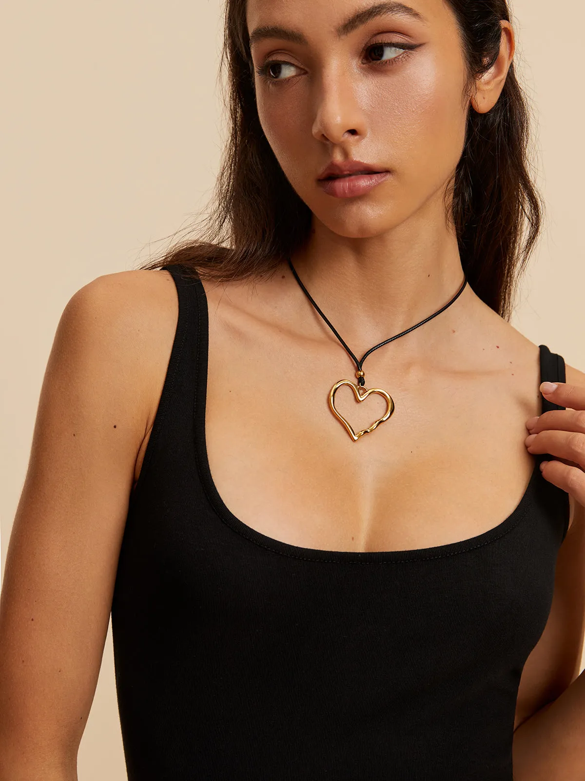 Hollow Out Love Heart Necklace sold by COMMENSE product image thumbnail 3