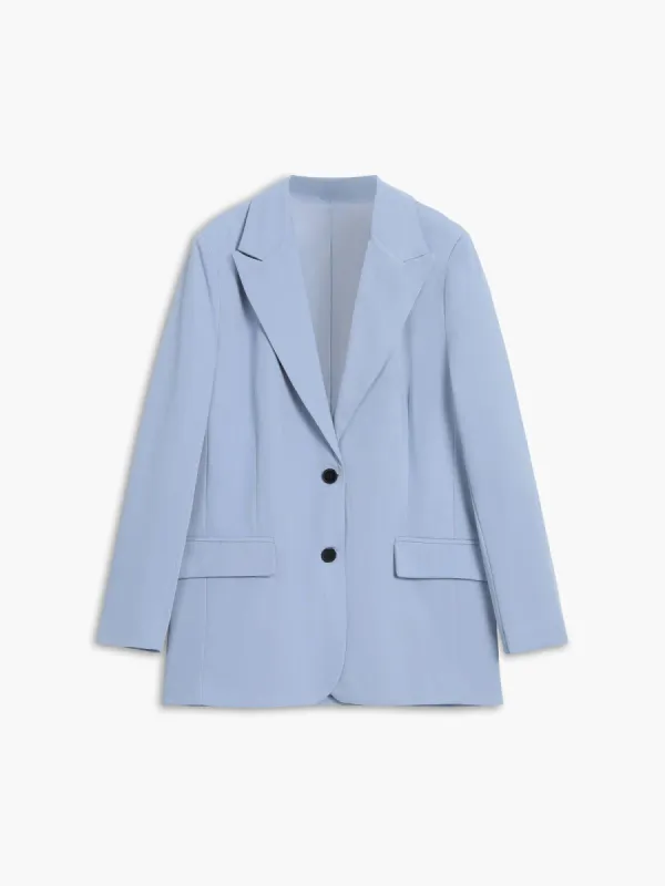 Sky Blue Single Breasted Blazer sold by COMMENSE