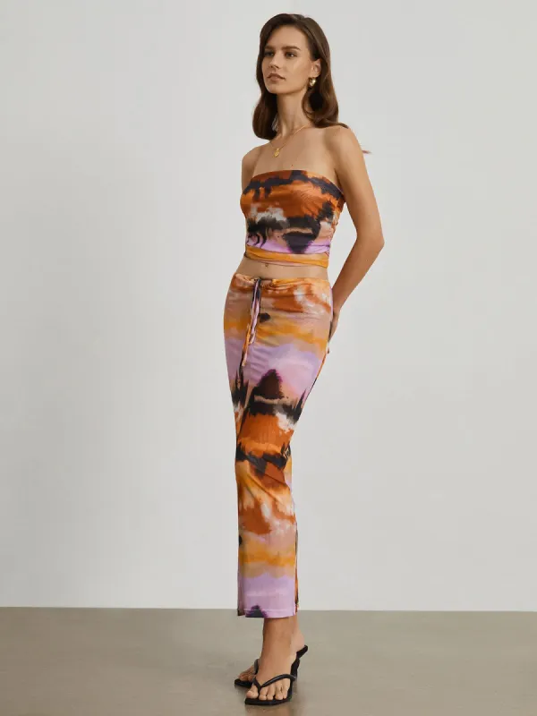 Sahara Desert Mesh Maxi Skirt sold by COMMENSE