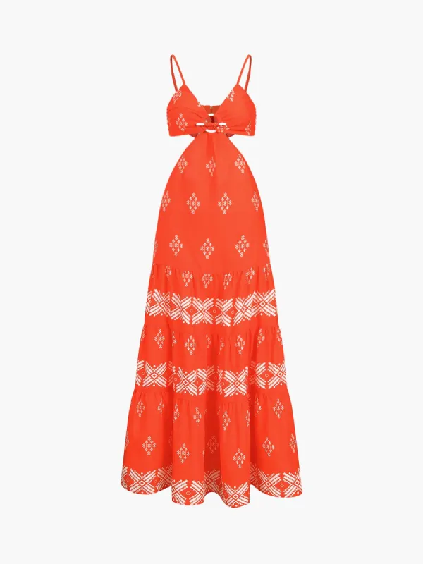 Summer Sunrise Cutout Long Dress made by COMMENSE
