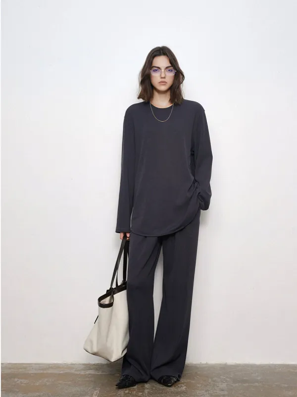 City Solid Wide Leg Pants made by COMMENSE