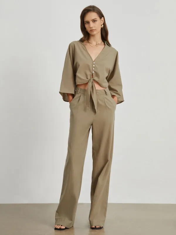 Utility Cotton Linen Wide Leg Pants sold by COMMENSE
