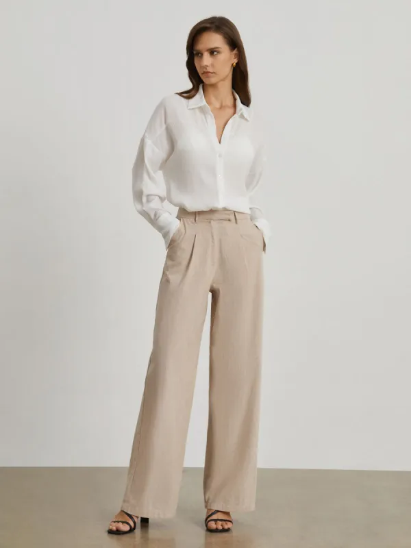 Evia Cotton Wide Leg Pants sold by COMMENSE