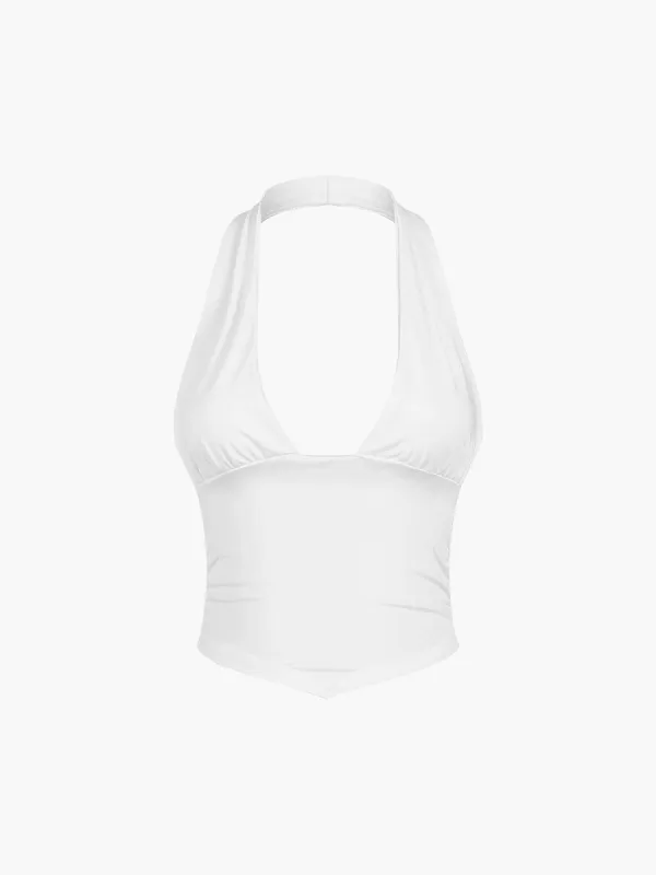 Halter Open Back Crop Top sold by COMMENSE