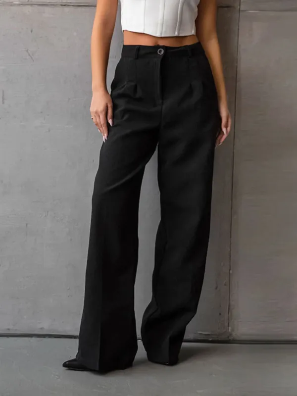 Soho Buttoned Wide Leg Pants made by COMMENSE