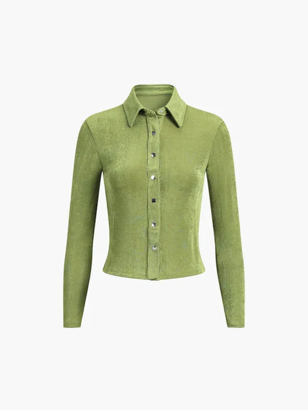 Summer Greens Button Down Polo Shirt sold by COMMENSE