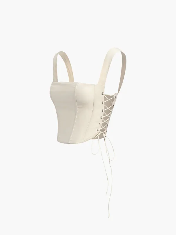 Off-white Classic Fitted Crop Corset sold by COMMENSE