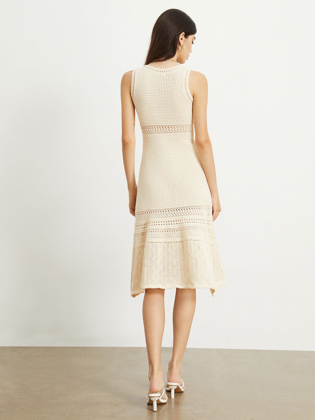Aribella Crochet Eyelet Midi Dress sold by COMMENSE product image thumbnail 3