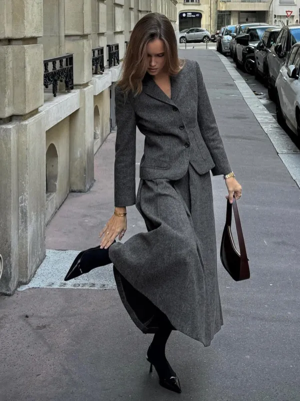 Elegant Solid Button Down Blazer sold by COMMENSE