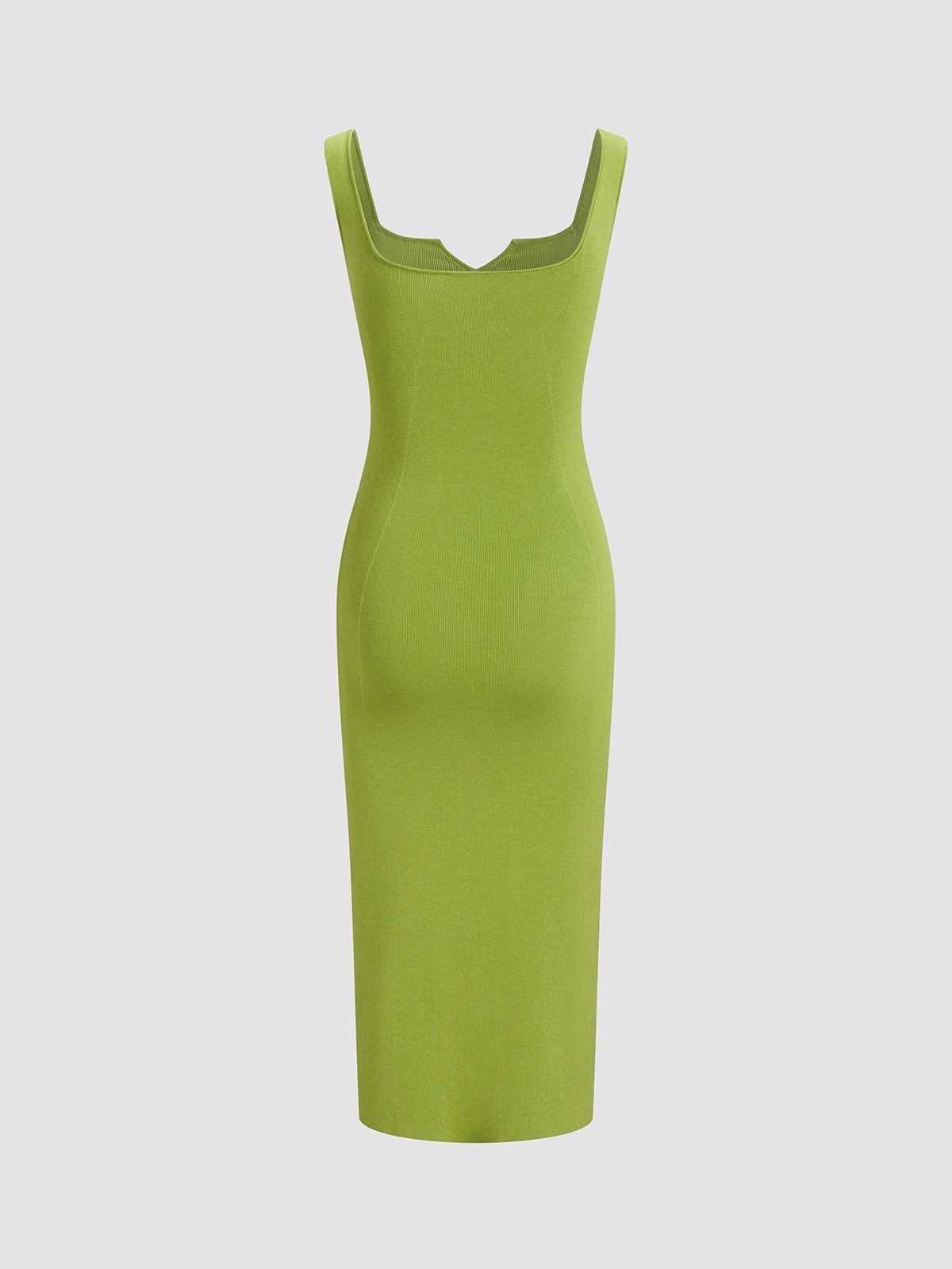 Solid Square Neck Bodycon Midi Dress sold by COMMENSE product image thumbnail 2