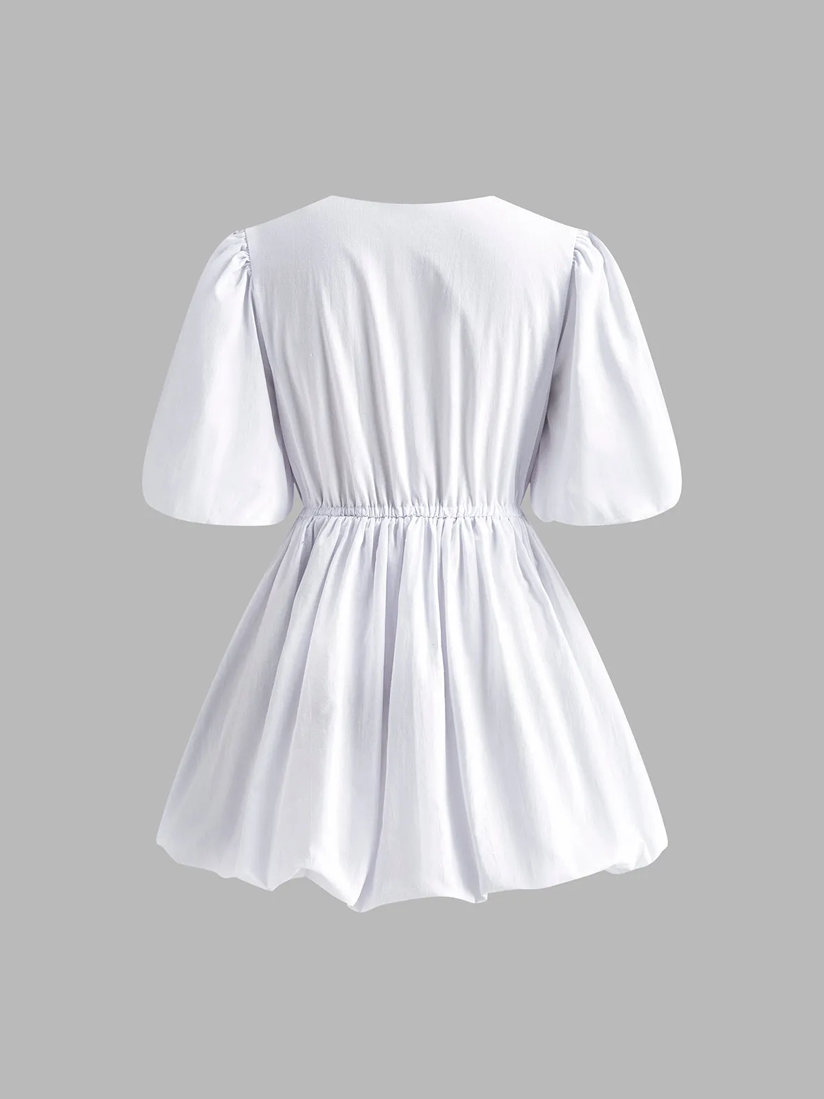 Cotton Blends Drawstring Puff Dress sold by COMMENSE product image thumbnail 4