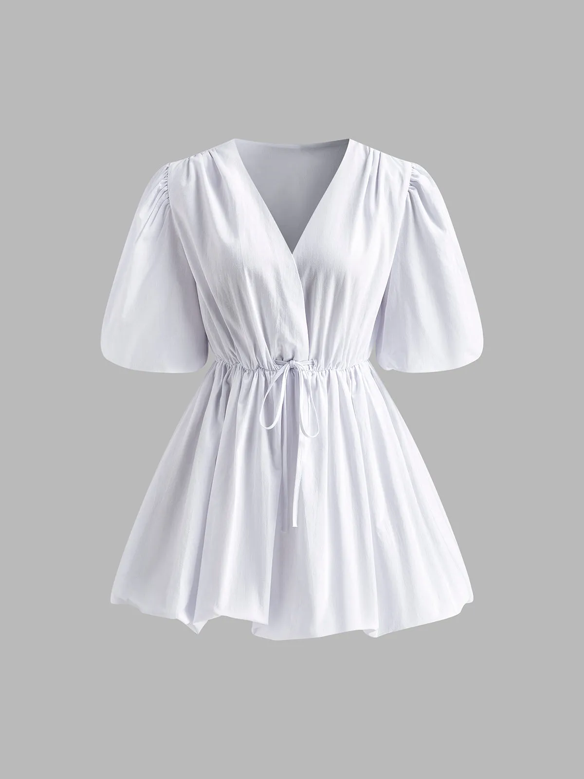 Cotton Blends Drawstring Puff Dress sold by COMMENSE product image thumbnail 2