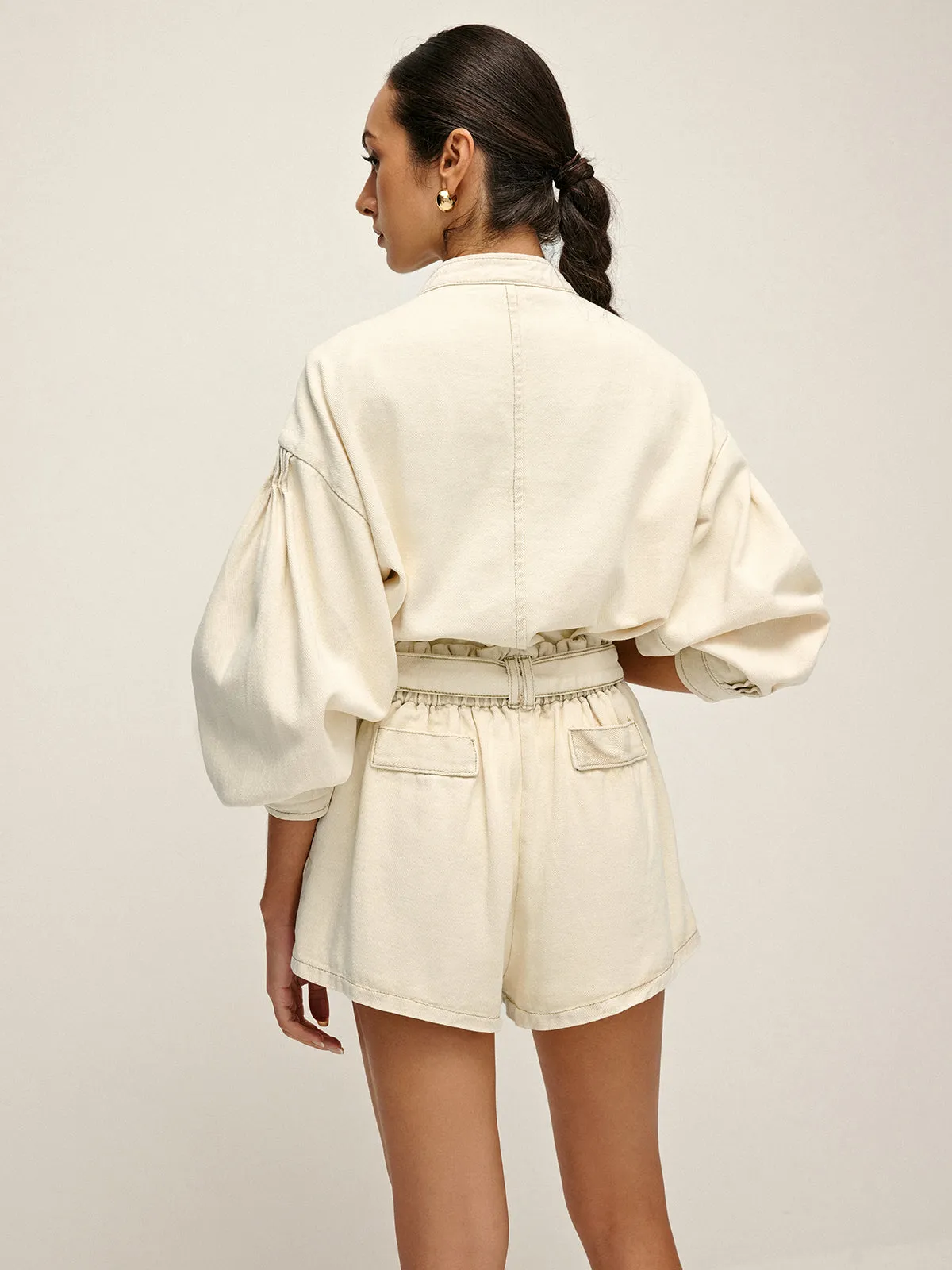 Plain Zipper Belted Shorts sold by COMMENSE product image thumbnail 3