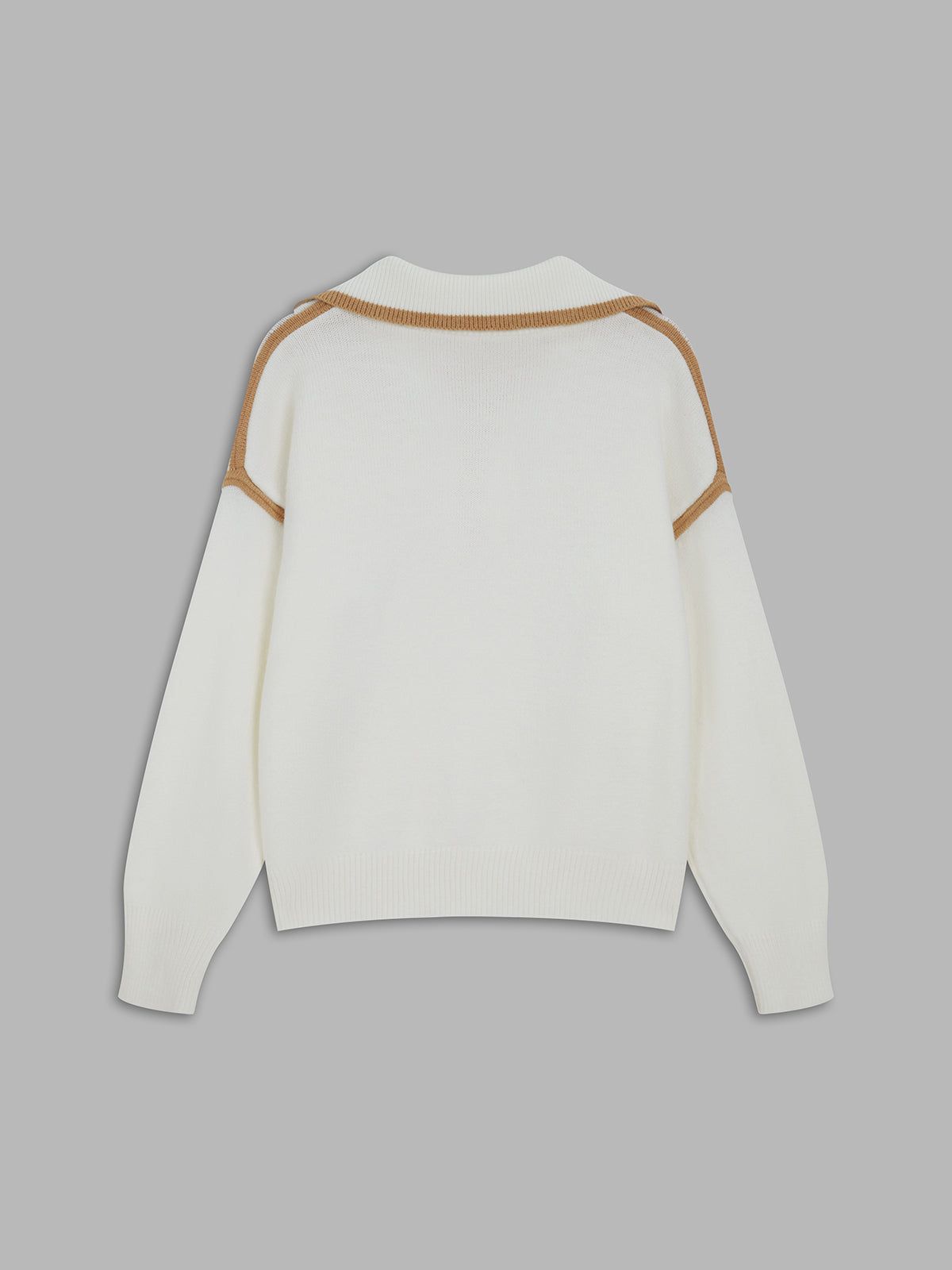 Solid Zip Up Polo Sweater sold by COMMENSE product image thumbnail 4