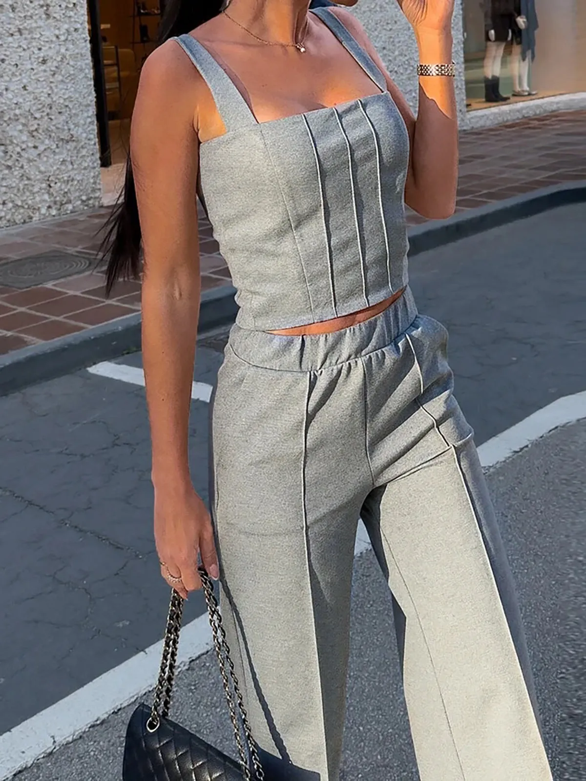 Casual Piping Pants Set sold by COMMENSE