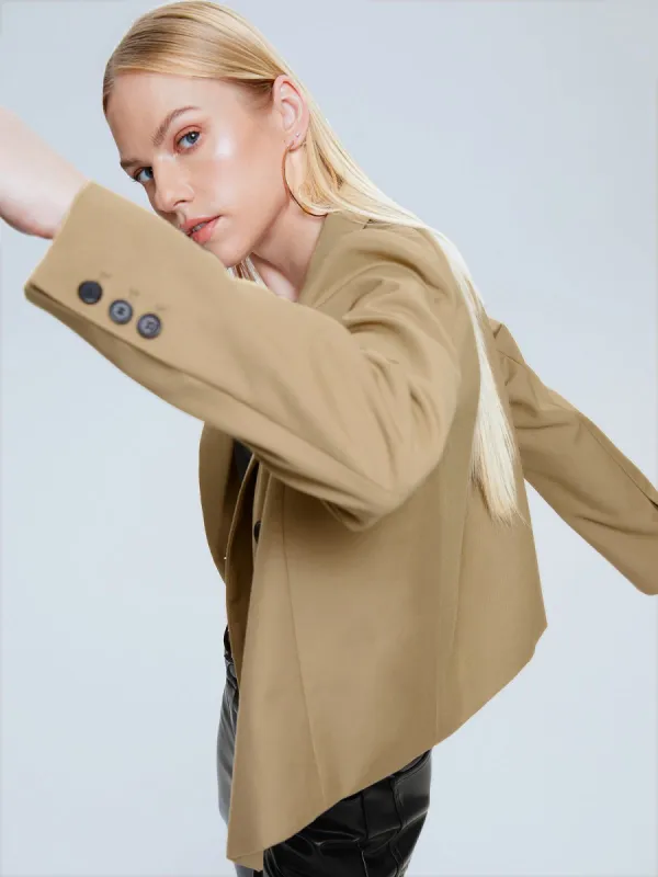 Cropped Double Breasted Blazer Jacket sold by COMMENSE