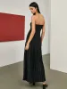 Solid Pleated Tube Long Dress sold by COMMENSE