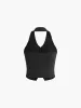 Halter Button Stretch Sweater Vest sold by COMMENSE