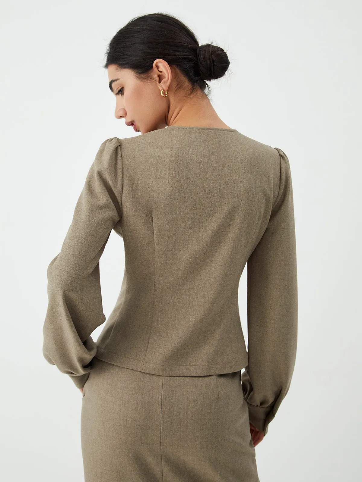 Old Money Bishop Sleeve Blouse sold by COMMENSE product image thumbnail 3