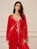 Velvet Lace Up Draped Pants Set sold by COMMENSE