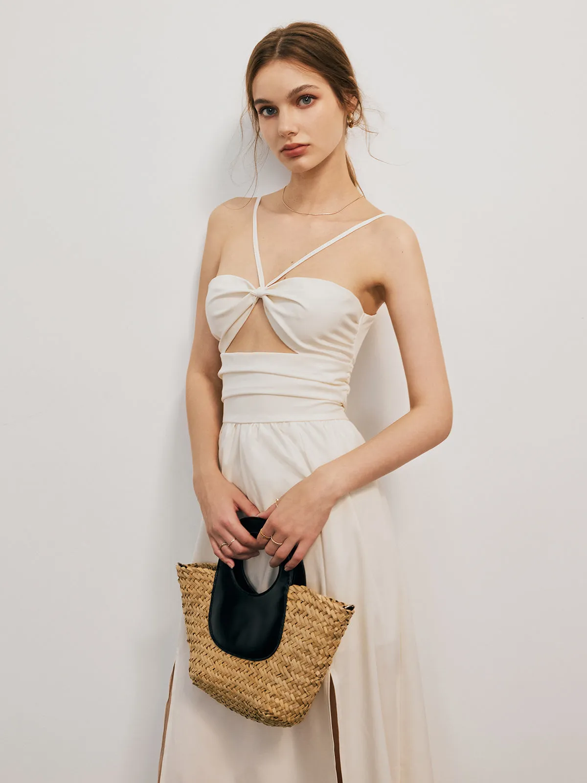 Romantic Backless Cutout Split Halter Long Dress sold by COMMENSE product image thumbnail 3