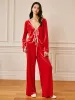 Velvet Lace Up Draped Pants Set sold by COMMENSE