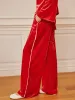 Velvet Lace Up Draped Pants Set sold by COMMENSE